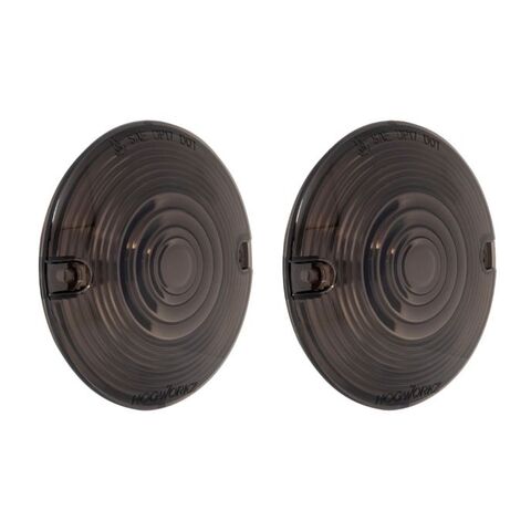 HogWorkz Smoked Turn Signal Pancake Style Lenses For Harley 1987-2023