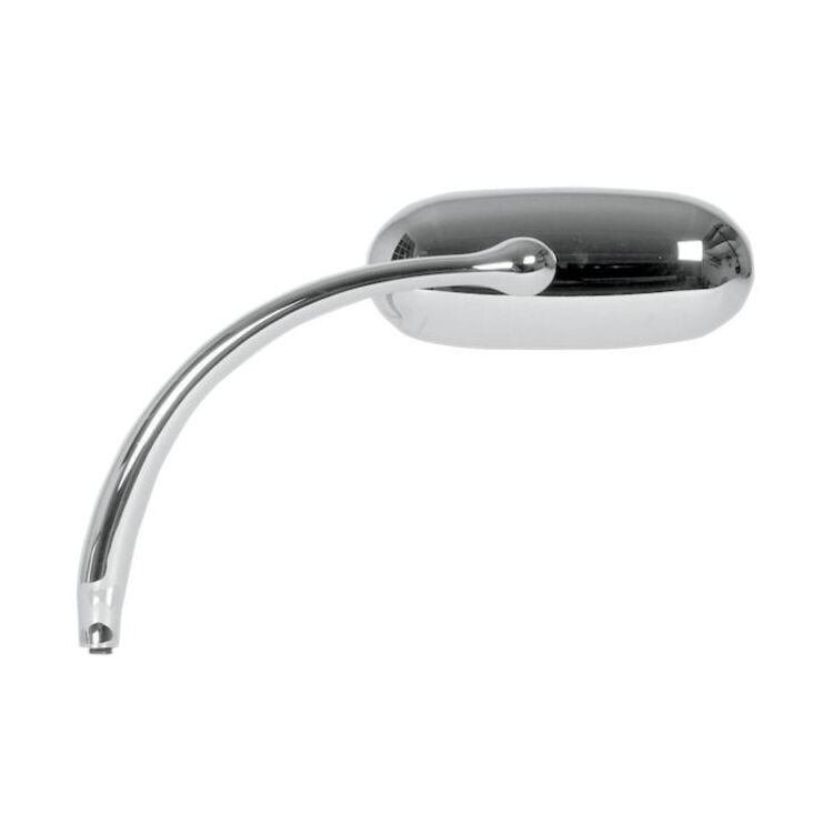 Russ Wernimont Oval Convex Mirror For Harley Long Stem / Chrome Left