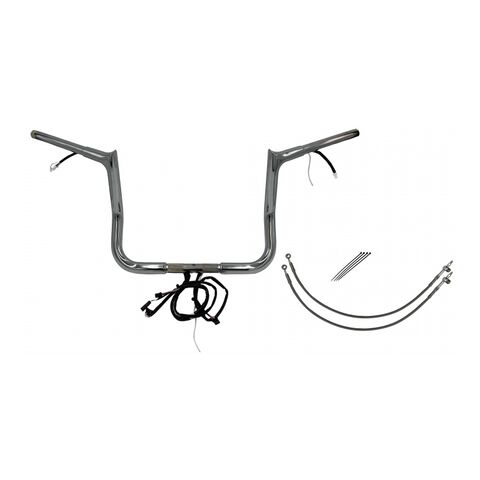 Fat Baggers Inc. 1 1/4" Wired Pointed Top Handlebar Kit For Harley