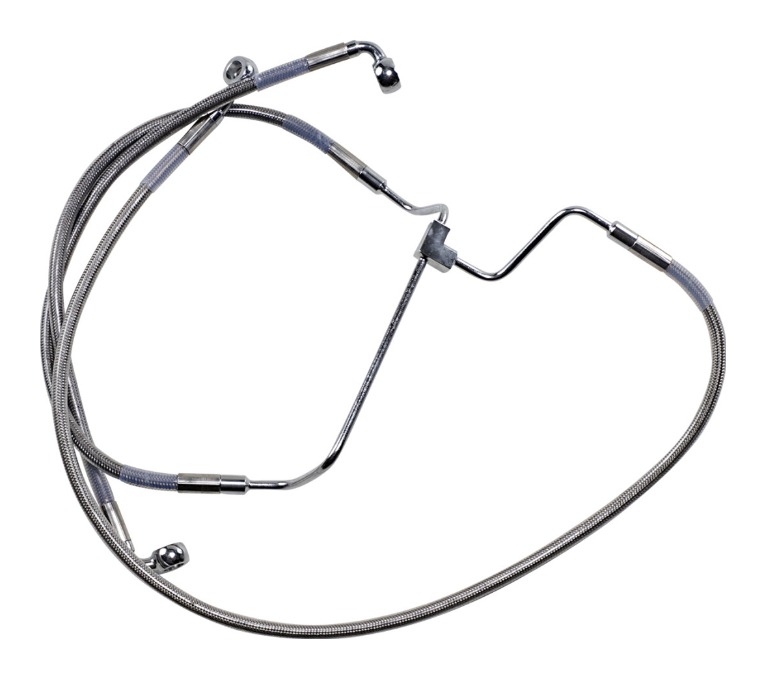 Mofun Throttle And Idle Cable Kit & Non-ABS Hydraulic Front Brake Line & Clutch Cable Black Compatible With Harley Softail Deluxe Fat Boy Slim Blackline Rocker 2005-2014, Fit 10\"-12\" Handlebar