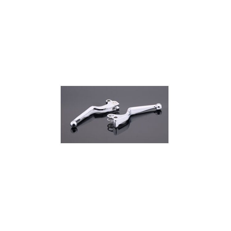 J&P Cycles Wide Blade Lever Set For Harley FL FX XL 1972-1981 Chrome [Previously Installed]