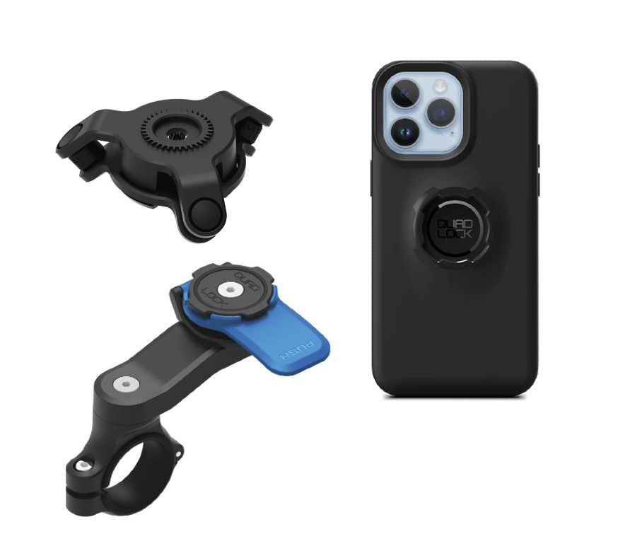 Quad Lock Motorcycle Handlebar Mount Kit With Vibration Dampener