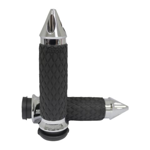 Avon Diamond Contour Spike Grips For Harley With Dual Cable Throttle