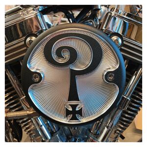Indian Larryポイントカバー Indian Larry Logo Horizontal Points Cover - Matte Black + Aluminum