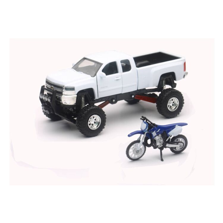 New Ray Toys Chevy Pickup with Yamaha MX Bike 1:32 Model