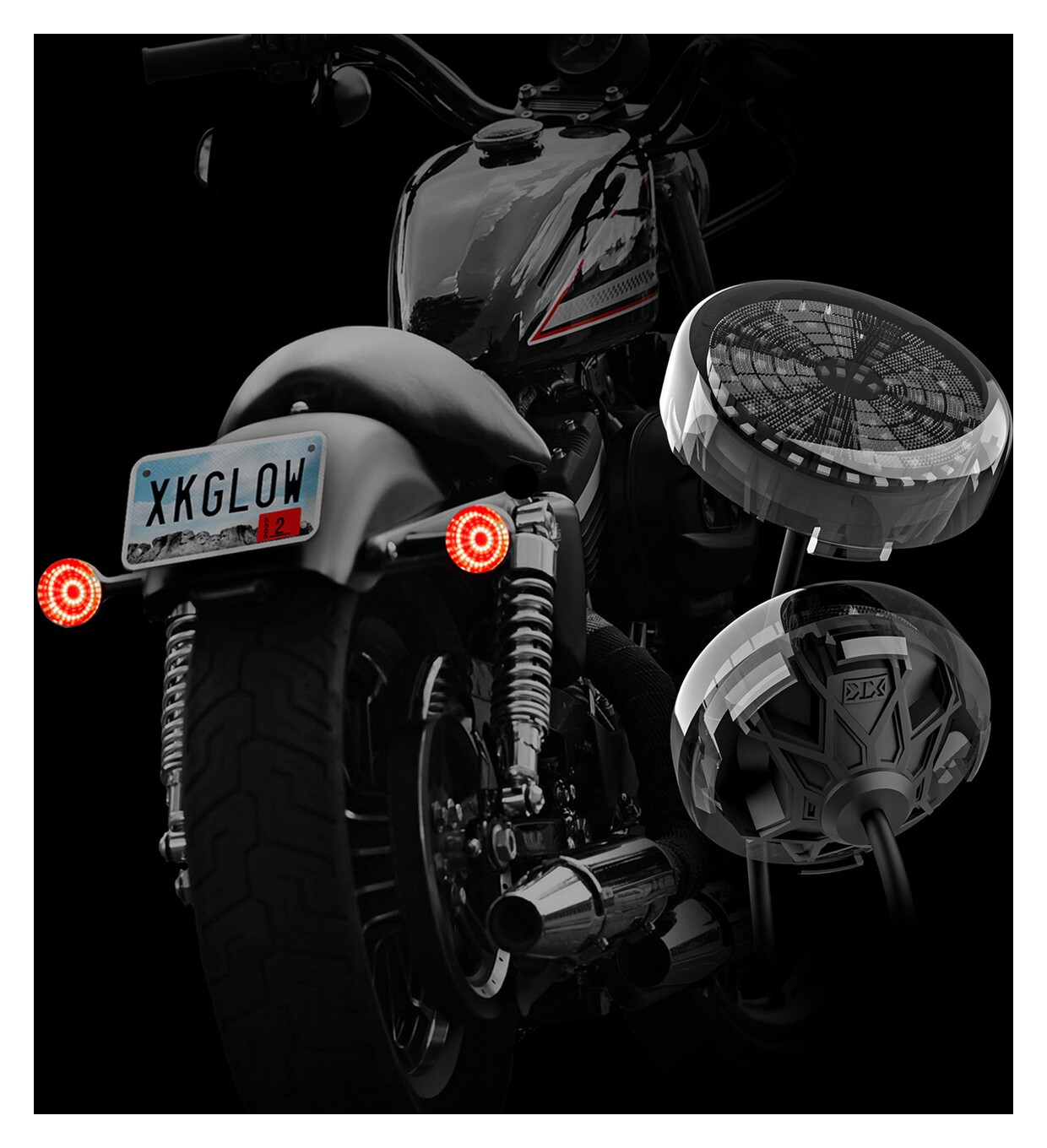 XKGLOW Pro Series Mototurnz 1157 Bullet Rear Turn Signals