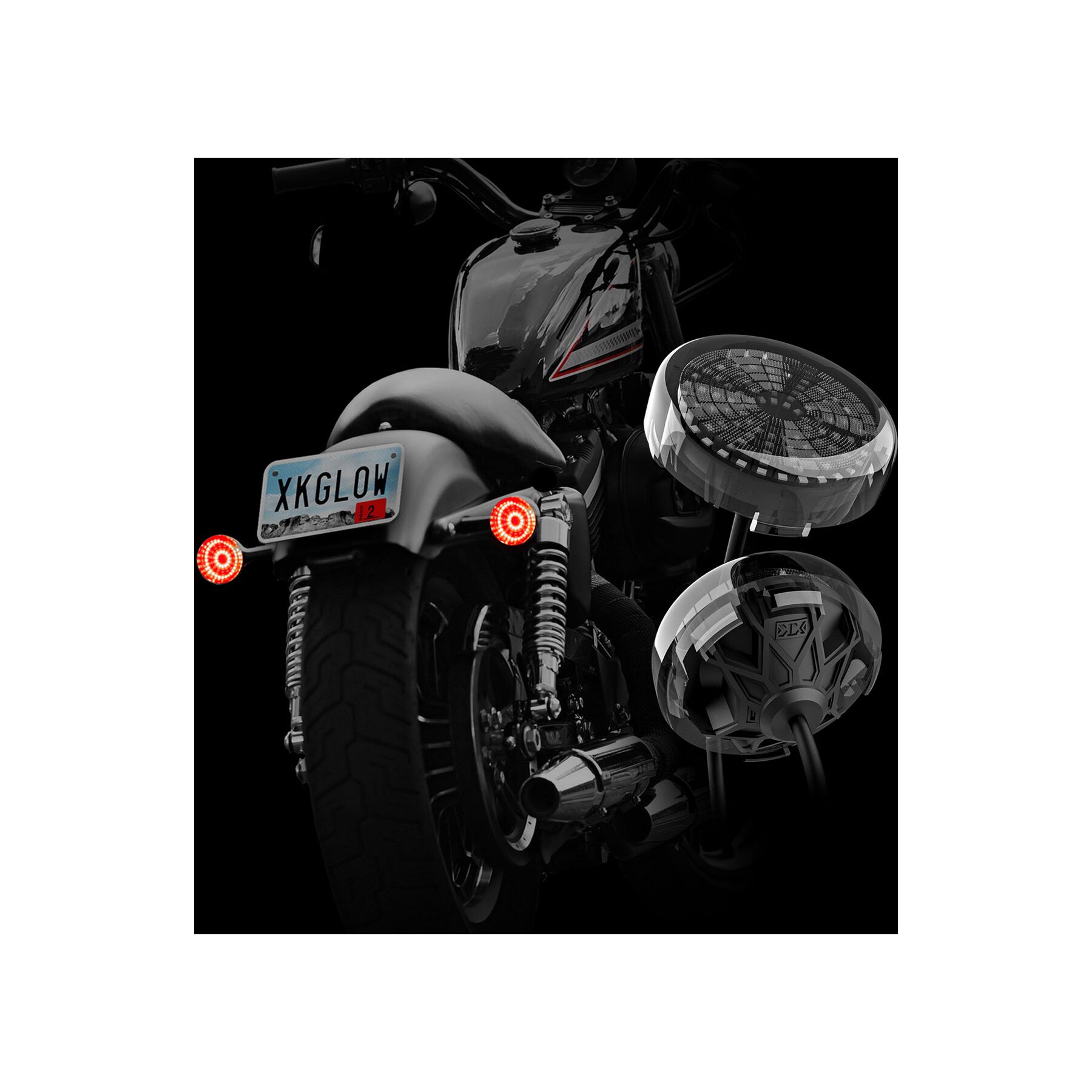 XKGLOW Pro Series Mototurnz 1157 Flat Style Rear Turn Signals For Harley