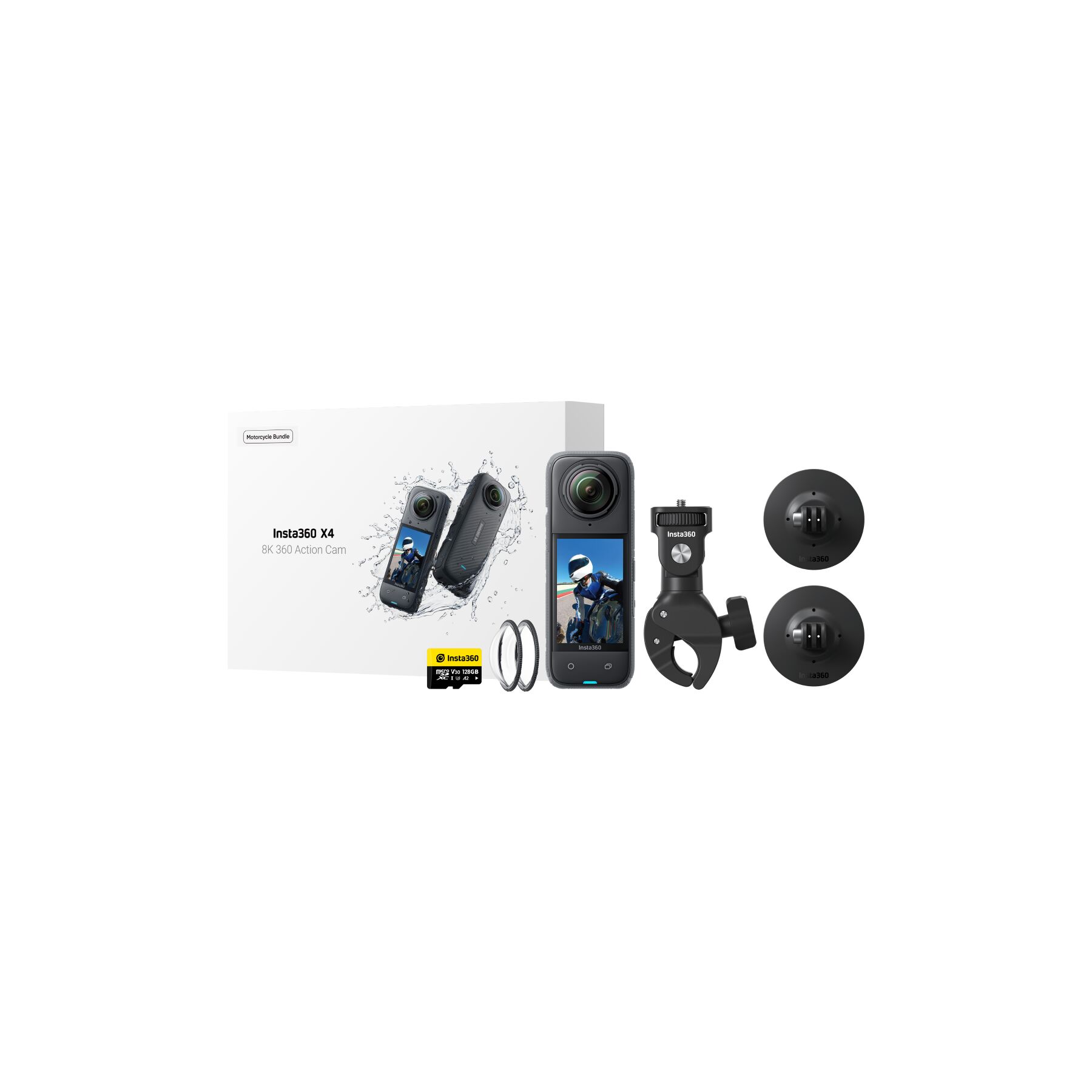 Insta360 Insta360 X4 Action Camera Motorcycle Bundle With SD Card - $500.00 at RevZilla