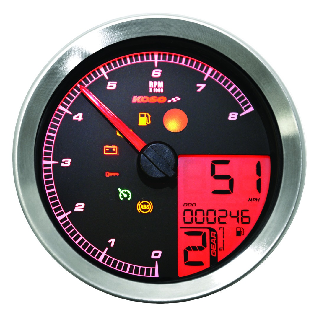 Koso HD-04 Multi-Function Speedometer For Harley | JPCycles.com