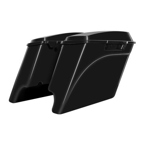 HogWorkz OE Color Matched 4" Stretched Dual Cut Saddlebags For Harley Touring 1994-2013