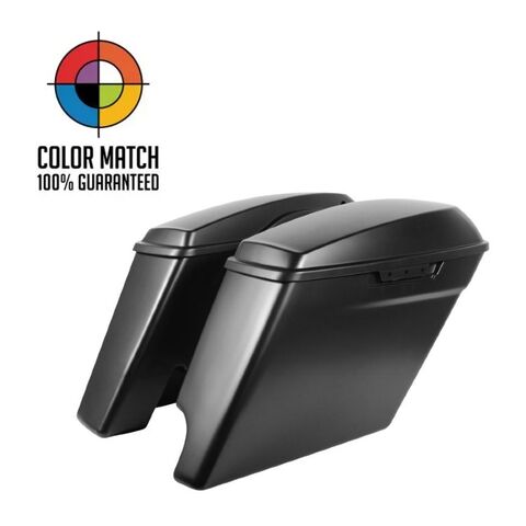 HogWorkz OE Color Matched 4" Stretched 2-Into-1 Saddlebags For Harley Touring 2014-2025