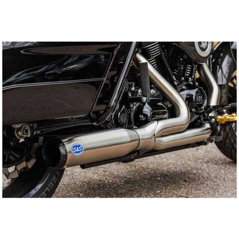S&S Cycle Race Only Qualifier 2 Into 1 Stainless Exhaust For Harley Touring 2017-2025