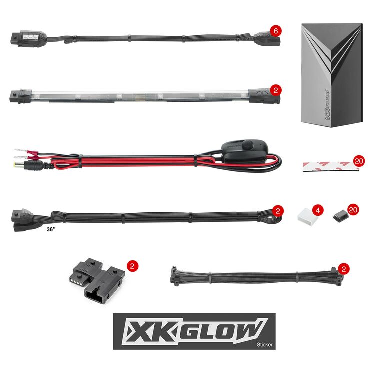 XKGLOW 8 Piece Multi-Color LED Accent Light Kit