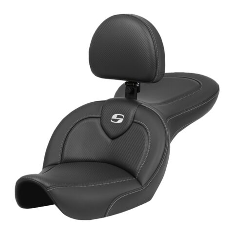 Saddlemen Roadsofa CF Carbon Fiber 2-Up Seat For Harley FXDWG 1996-2003