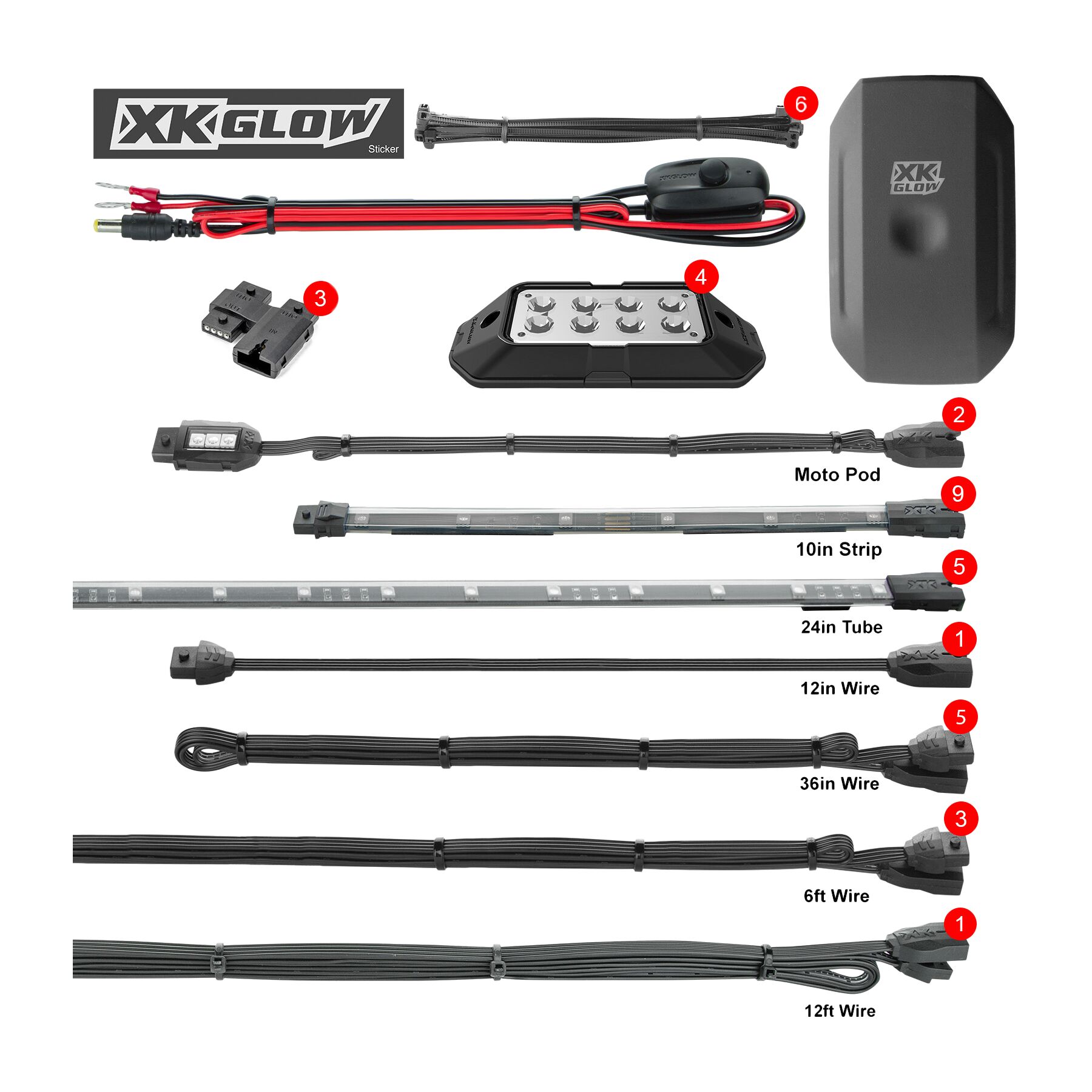 XK-SLING-ADV XKGLOW LED Underglow Kit with XKCHROME Controller  sku XK-SLING-ADV