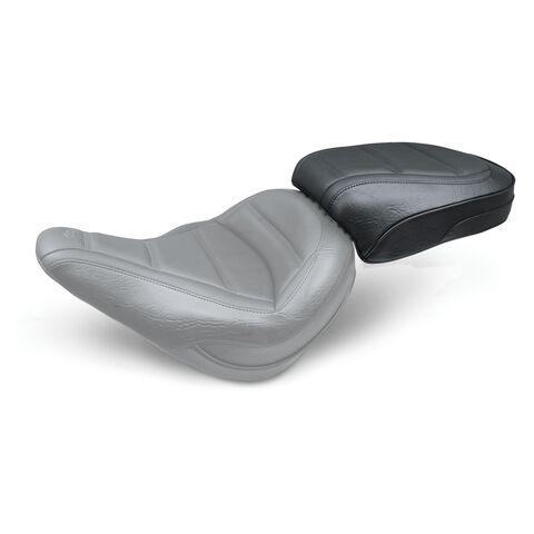 Mustang Standard Touring Quad Stitch Passenger Seat For Harley Softail Slim 2018-2021