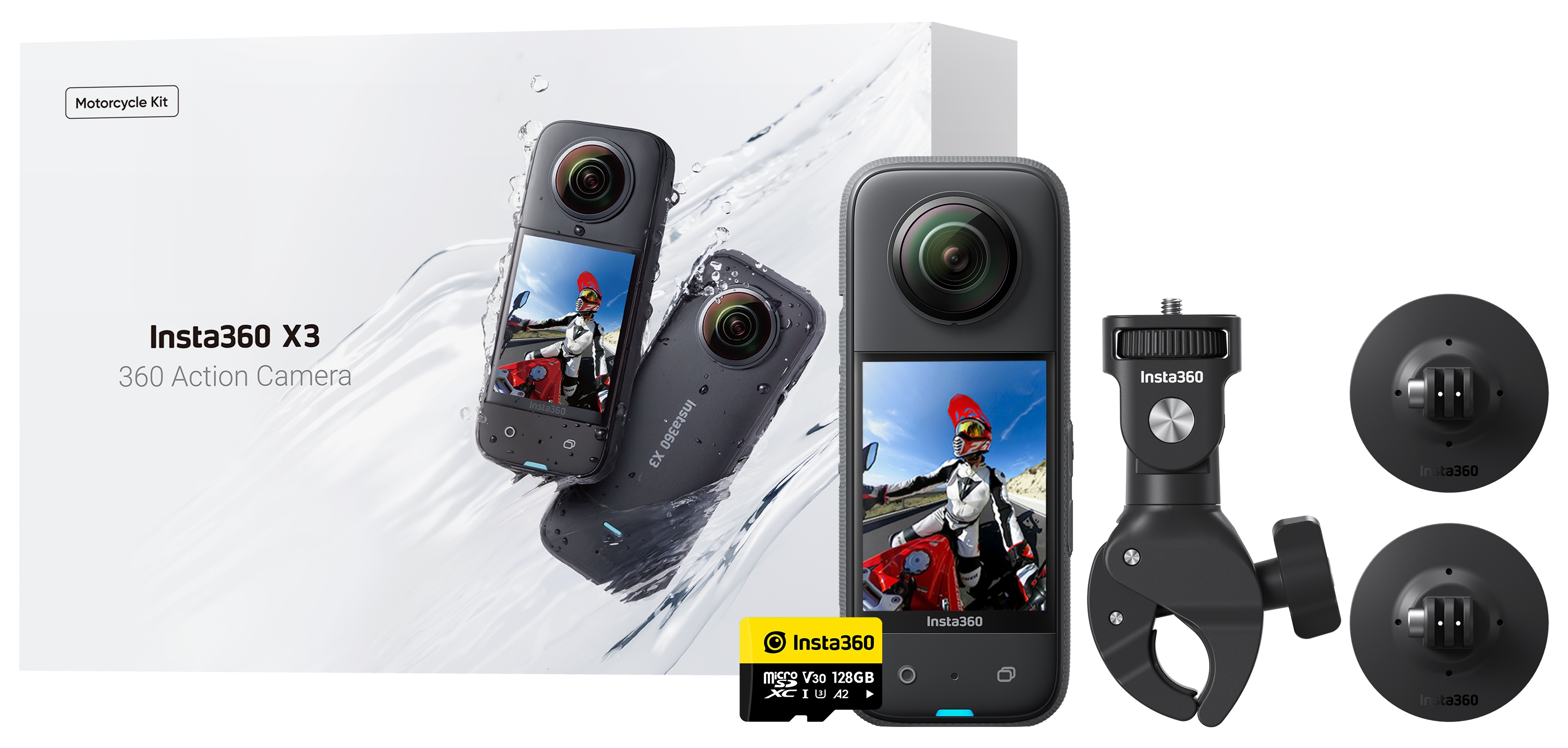 Insta360 X3 Motorcycle Camera Bundle With SD Card | JPCycles.com