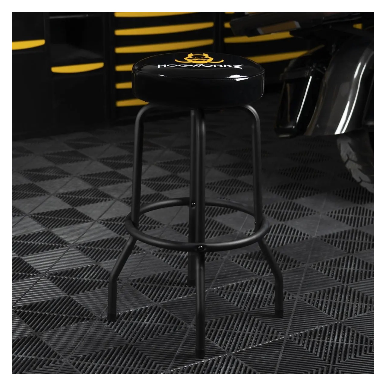 HogWorkz Logo Single Ring Garage / Shop Stool | JPCycles.com