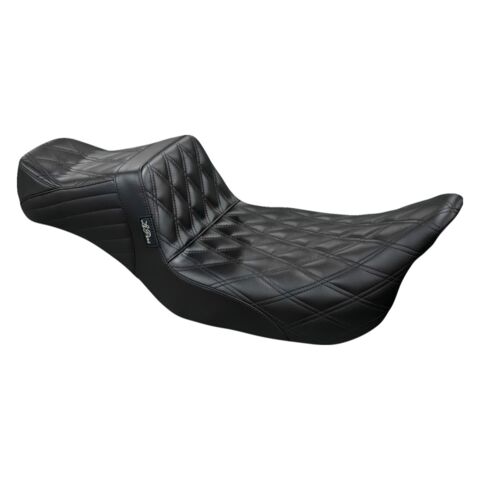 Le Pera TailWhip Double Diamond Stitch 2-Up Seat For Harley Touring 2008-2025