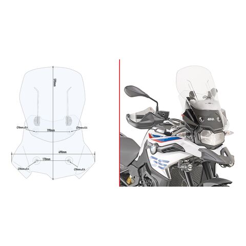 Givi AF5127B Airflow Windscreen BMW F750GS / F800GS / F850GS 2018-2026