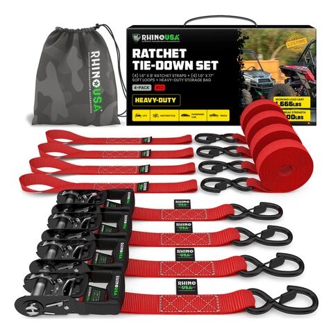 Rhino USA Heavy Duty Ratchet Tie-Downs