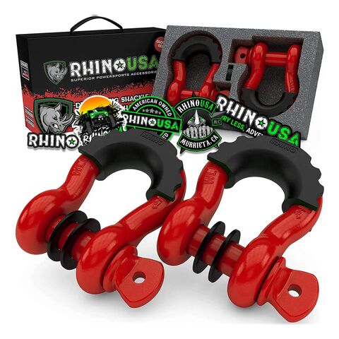 Rhino USA 3/4 Inch D-Ring Shackle Set
