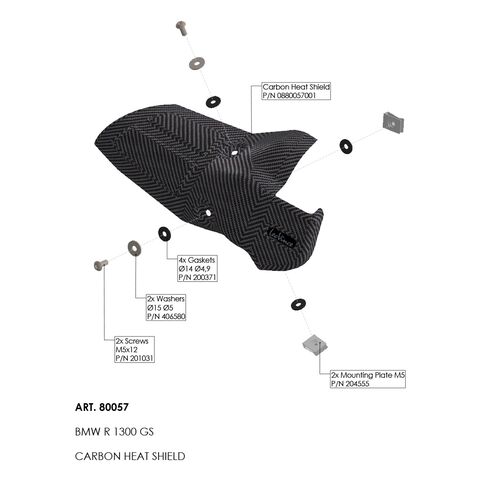 LeoVince Carbon Fiber Heat Shield BMW R1300GS 2024-2025