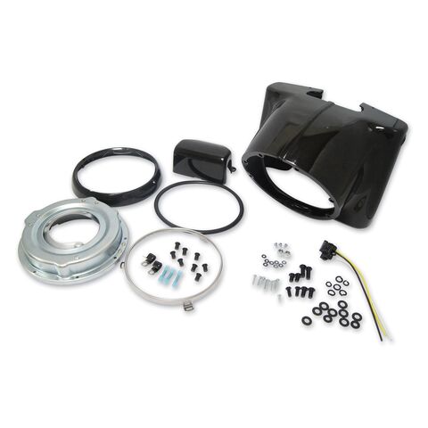 J&P Cycles Nacelle Headlamp Kit For Harley FL Softail 1986-2017 Gloss Black [Previously Installed]