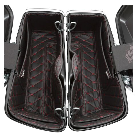 HogWorkz Saddlebag Liners W/ Stitching For Harley Touring 2014-2025 Red Stitch [Open Box]