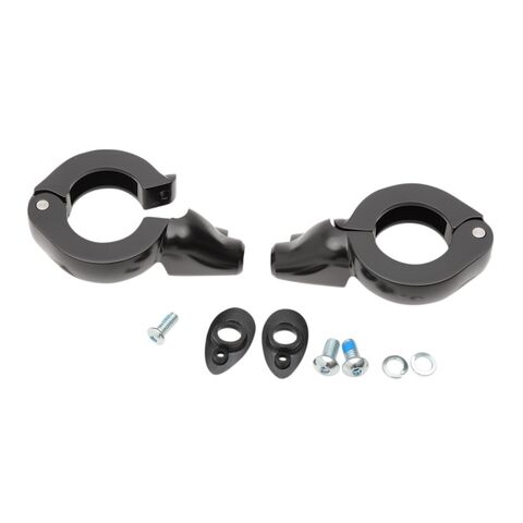 Drag Specialties Fork Mount Turn Signal Clamps 49MM / Black [Open Box]