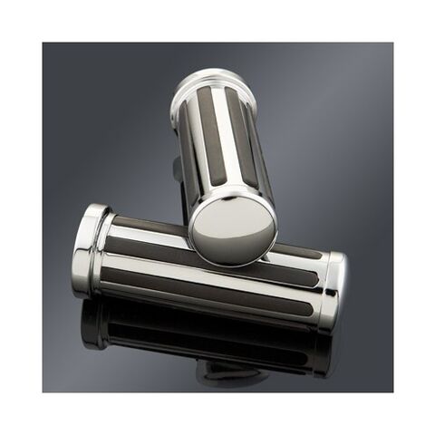 J&P Cycles Custom Black/Chrome Grip Set For Harley With Throttle by Wire [Open Box]
