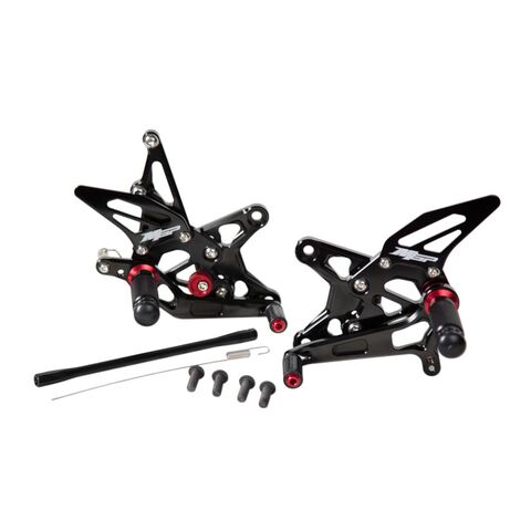 Hotbodies Racing MGP Adjustable Rearsets Kawasaki ZX6R / ZX636 2009-2025 Black [Previously Installed]