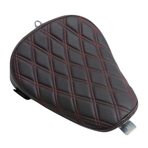 Drag Specialties Bobber-Style Solo Seat For Harley Sportster 2010-2022 Red Double Diamond Stitch [Open Box]
