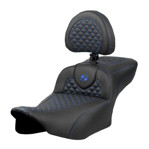 Saddlemen Roadsofa DS Dragon Scale 2-Up Seat For Harley FLHX / FLTRX 2023-2025 Standard Reach / With Backrest / B... [Previously Installed]