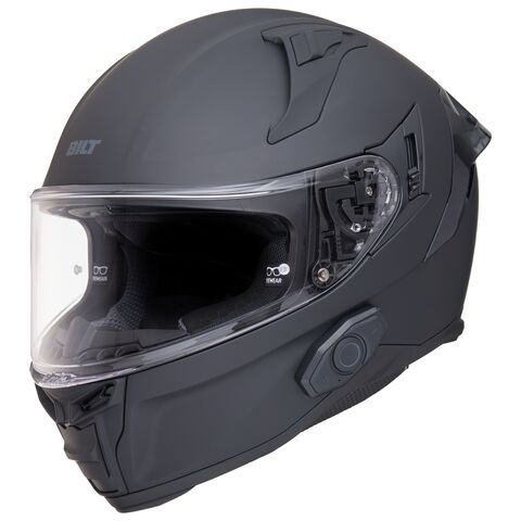 BILT Techno 3.0 Bluetooth Helmet Matte Black / LG [Open Box]