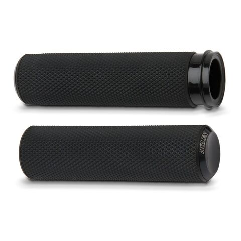 Arlen Ness Anodized Knurled Grips For Harley With Throttle by Wire Black [Open Box]