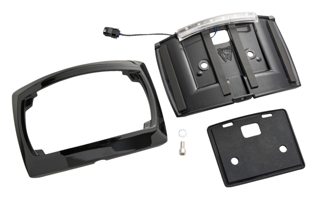アクセサリー chiro Ciro Curved LED License Plate Frame For Harley FLHX / FLTRX 2023