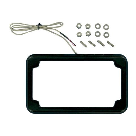 Cycle Visions Beveled License Plate Frame With LED Tag Light Black [Previously Installed]