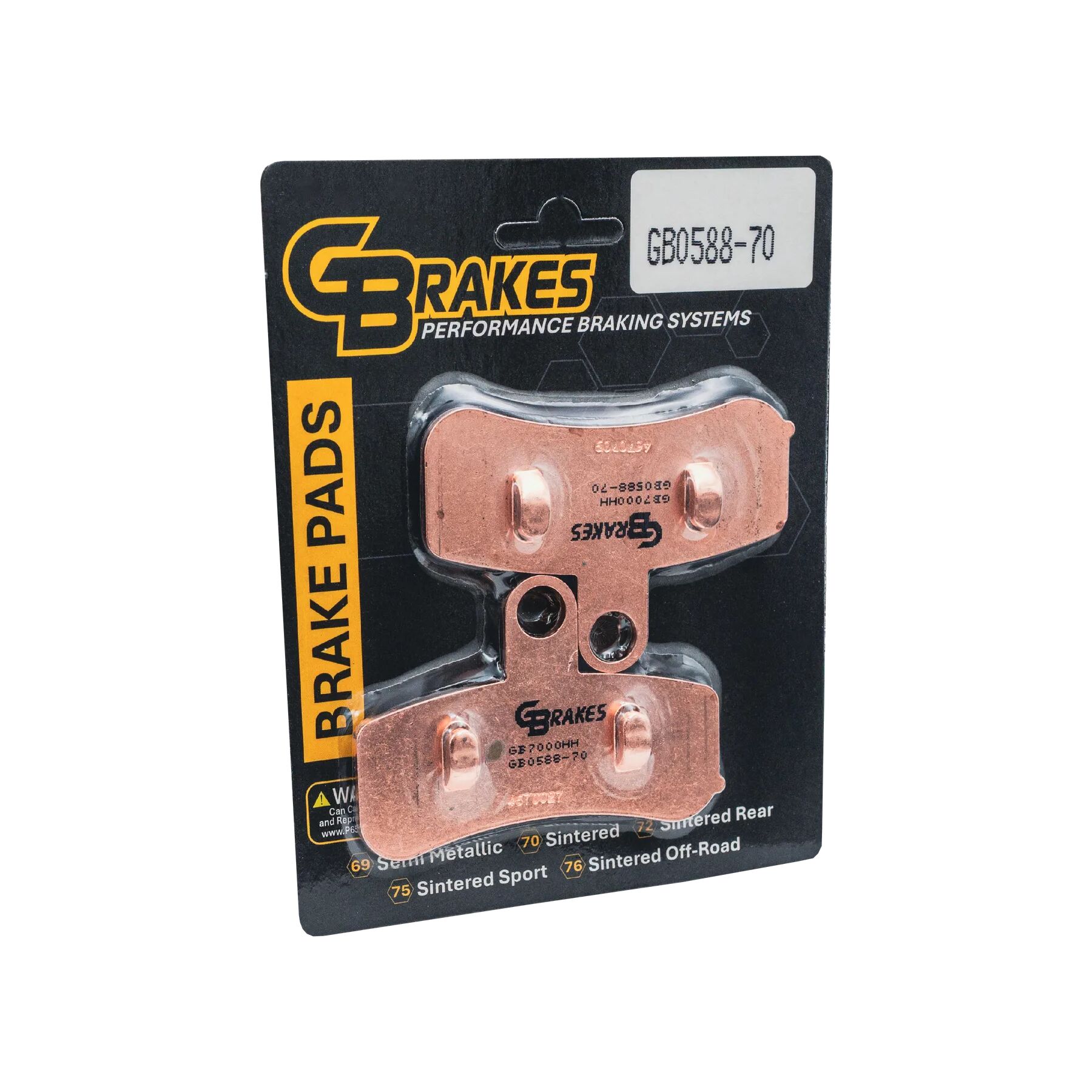 GBrakes HH Sintered Front Brake Pads GB0588-70 For Harley Dyna And Softail 2008-2017