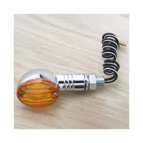 J&P Cycles Mini Oval Turn Signal Assembly Right Front / Left Rear / Chrome [Open Box]