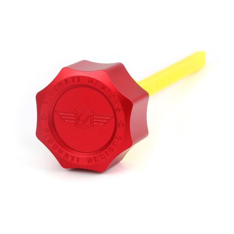 Figurati Designs Performance Aluminum Curved Magnetic Oil Dipstick For Harley Touring 2007-2016 Curved / Red [Previously Installed]