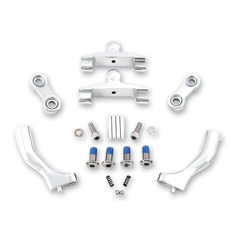 V-Twin Mfg. Adjustable Passenger Floorboard Mount Kit For Harley Touring 1993-2026 Chrome [Open Box]