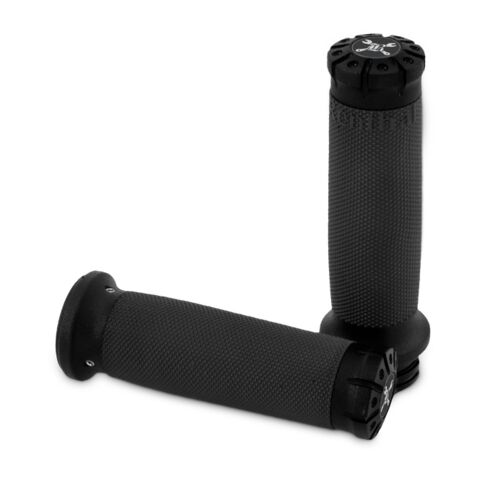 Burly Brand Hawk Billet Grip Set For Harley With Dual Cable Throttle