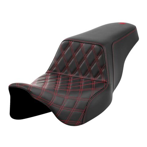 Saddlemen Step-Up LS Lattice Stitch Seat For Harley Touring 2008-2025 Front Lattice Stitch LS / Red Stitch / Blac... [Previously Installed]