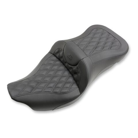 Saddlemen Roadsofa LS Lattice Stitch 2-Up Seat For Harley Touring 2008-2025 Black Stitch / Extended R... [Open Box]