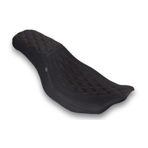 Mustang Double Diamond Low Squareback Seat For Harley FLHX / FLTRX 2023-2026