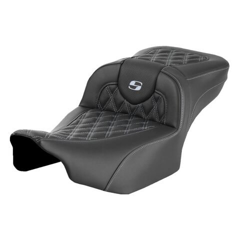 Saddlemen Roadsofa LS Lattice Stitch 2-Up Seat For Harley FLHX / FLTRX 2023-2026 Silver Stitch / Standard / With... [Previously Installed]
