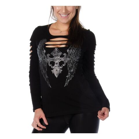 Liberty Wear Women's Dark Angel Long Sleeve Shirt Black / SM [Blemished - Very Good]