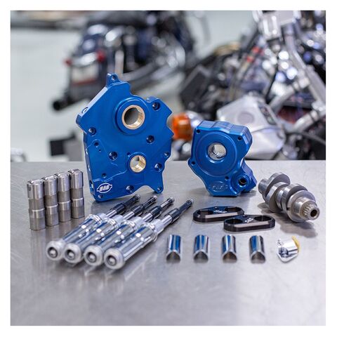S&S Cycle 475 Cam Chest Kit For Harley Oil Cooled Milwaukee Eight 2017-2026 Chain Drive / Black Pushr... [Open Box]