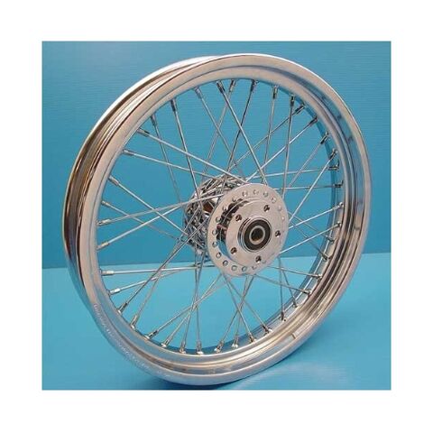 V-Twin Mfg. Replica Spoke Chrome Front Wheel For Harley Dyna 2004-2005 21" X 2.15" / Stainless Spokes [Open Box]